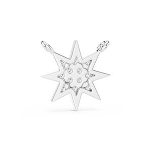 Colgante de Diamante Cultivado en Laboratorio con Forma de Estrella, Chapado en Oro de 18K y Rodio, Joyería de Lujo para Mujer - Product Image 2