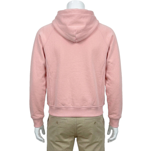Sweat-shirt à capuche rose pour homme, 100% coton molletonné, manches raglan, coupe classique, couleur unie, vêtement décontracté pour l'automne - Product Image 2