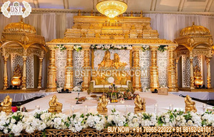 Pilar de pavo real Radha Krishan Tema Boda Mandap Grand Southern Wedding Mandap Configuración Pilar de pavo real para boda Mandap - Product Image 6