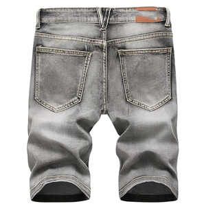 Shorts en jean délavé unisexe coupe ample style streetwear vintage en coton pour la vente en gros - Product Image 3