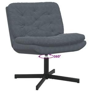 Fauteuil pivotant relaxant en velours gris foncé 63 x 75 x 76 cm pour salon - Product Image 5