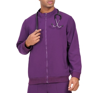 Chaqueta Médica con Cierre de Cremallera para Hombre, de Poliéster, Manga Larga, con Bolsillos Delanteros, Chaqueta de Alta Calidad para Hospital - Product Image 2