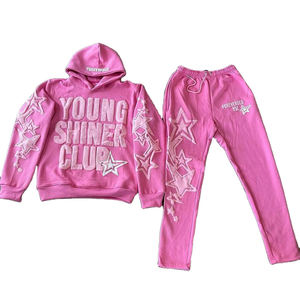 Survêtement personnalisé pour homme à séchage rapide, coupe oversize et carrée, imprimé en relief, avec capuche, fabriqué au Pakistan - Product Image 4