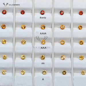 Citrino Natural amarillo de 3,5mm facetado redondo corte brillante certificado de terceros fabricación de joyas de piedras preciosas sueltas India - Product Image 1