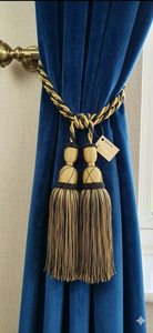 Golden Tassel <b>Curtain</b> Tieback with Black Accents Classic Style Traditional Design Elegant Decorative Accessories for Drapes - Product Image 2