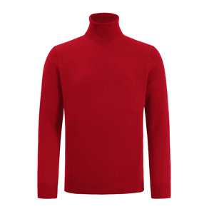 Pull en laine noir à col roulé pour homme, manches longues, tricoté, couleur unie, coupe standard, automne - Product Image 4