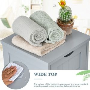 Mobiletto Organizzatore Autoportante in Legno per Bagno, Soluzione di Stoccaggio Laterale - Product Image 3