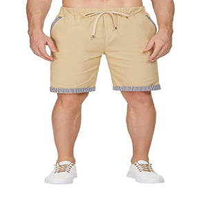 Shorts en laine respirants pour hommes, taille haute, décontractés, couleur unie, avec bouton, style streetwear, lavage vintage, fabrication sur mesure - Product Image 1