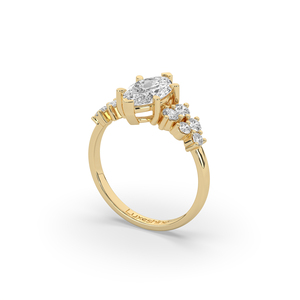 Bague de fiançailles minimaliste légère et unique en or 14 carats avec diamant de laboratoire taille marquise brillant de 2,00 carats pour femme - Product Image 3