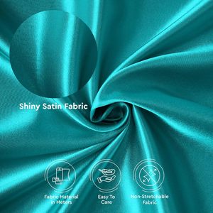 Tissu satiné vert sarcelle finition brillante de qualité supérieure pour vêtements et ameublement – Fournisseur en gros à faible MOQ - Product Image 2
