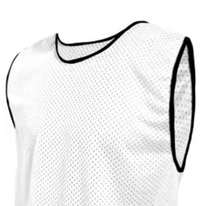 White Mesh Sleeveless Sports Vest Unisex Crew Neck Breathable Regular Fit Adult All Seasons <b>Jersey</b> Tank Top - Product Image 4
