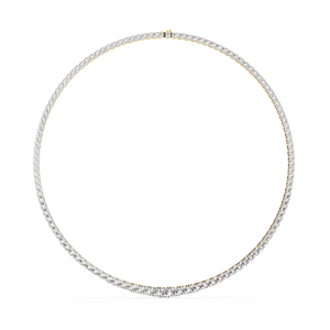Collar de cadena de tenis de lujo con diamantes cultivados en laboratorio de corte redondo, certificado CVD IGI, de oro macizo de 14K - Product Image 2