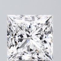 Pierre synthétique (cultivée en laboratoire) de 5,00 carats, taille princesse, couleur D, pureté FL sans défaut, certifiée IGI pour la fabrication de bijoux