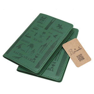Porte-passeport en cuir vierge avec couverture en PU, porte-passeport personnalisé avec blocage RFID, portefeuille de voyage pour hommes - Product Image 4