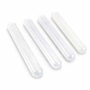 Bâton de Sélénite Naturelle Asy Crystal Export 15cm, Cristal Blanc Portable, Gravé et Sculpté, pour Guérison, Énergie Reiki et Massage - Product Image 1