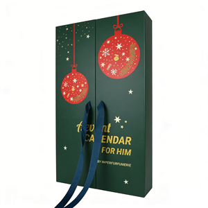 Calendario de Adviento Navideño, Caja de Cartón Reciclable con 24 Cajones, Acabado en Lámina Dorada, Diseño en Relieve para Regalos de Cosméticos y Belleza - Product Image 3