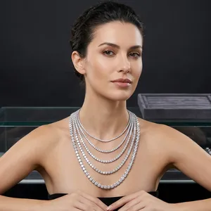 Chaîne tennis en or premium avec diamants de laboratoire, clarté VVS, pour mariée, fabrication de joaillerie fine, haute joaillerie, diamants de laboratoire cultivés en or - Product Image 4