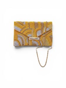 Pochette à perles avec chaîne, motif bleu fait main, sac de soirée - Product Image 3