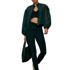 Y2K Street Custom Women’s Sheer Sleeve Cropped Windbreaker Lightweight Fashion Fitness <b>Jacket</b> Premium Lightweight <b>jacket</b> for <b>men</b> - Product Image 4
