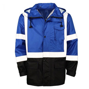 Vestes coupe-vent de sécurité pour les travailleurs de la construction en extérieur, avec bandes réfléchissantes haute visibilité et doublure en polyester - Product Image 5