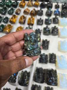 Mini statue de Lord Ganesha en cristal sculpté à la main en pierre précieuse naturelle pour la décoration de la maison, cadeau spirituel, méditation, Reiki et équilibrage énergétique - Product Image 6