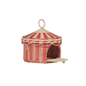 Adorable panier de rangement en rotin naturel fait main OEM ODM en forme de tente de cirque avec couvercle, organisateur pour chambre d'enfant, fabricant vietnamien - Product Image 3