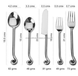 Modern and Classic Uniquely Crafted Mirrored Stainless Steel <b>Flatware</b> Set for Home Weddings Parties for Restaurants Hotels - Product Image 2
