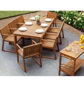 Mesa de comedor de jardín para exteriores, estilo bistro, de madera de teca estadounidense, fabricada en Indonesia, muebles de madera maciza. - Product Image 1