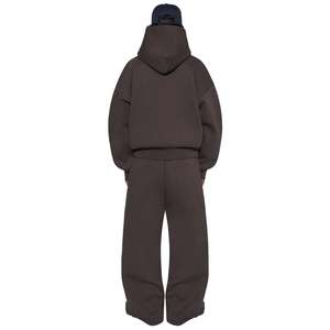 Ensemble survêtement homme noir à capuche 100% coton coupe ample avec sweat-shirt et pantalon long décontractés et poches latérales pour l'automne - Product Image 2