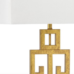Lámpara de Mesa Moderna de Metal Geométrico Dorado con Pantalla de Tela, Diseño Simple y Minimalista, para Uso en Hoteles, Decoración de Hogar de Lujo - Product Image 3