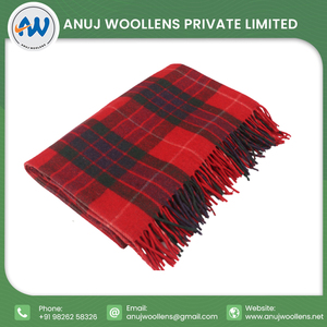 Manta de lana de tartán rojo Faser suave de nuevo diseño superventas al mejor precio y calidad a precio mayorista - Product Image 3