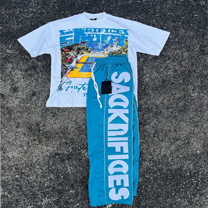 ชุดเซ็ตเสื้อยืดและกางเกงขาสั้นผ้าฝ้ายถักลายพิมพ์สำหรับผู้ชาย เนื้อผ้านุ่ม สวมใส่สบาย สไตล์ลำลอง เหมาะสำหรับใส่เที่ยวเล่นช่วงฤดูร้อน - Product Image 5