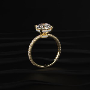 Anillo de Diamante Cultivado en Laboratorio con Corte Brillante Redondo de 2.50 Quilates, con Halo Oculto, Certificado IGI, Oro y Plata, Anillo de Compromiso y Boda Atemporal - Product Image 5