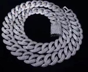 เครื่องประดับอิมพีเรียล ยูนิเซ็กส์ ชุบเงิน 14K ประดับโมอิสซาไนต์สังเคราะห์ สร้อยคิวบันฮิปฮอป 22 นิ้ว สุดหรูสำหรับงานหมั้น - Product Image 2