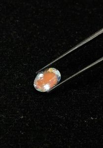 Pierre de lune arc-en-ciel naturelle, taille ovale, orange irisée, facettée, pierre brute pour la création de bijoux - Product Image 3