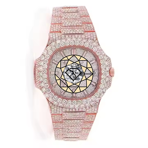 Reloj de Lujo con Incrustaciones de Diamantes Moissanite VVS1, Forma de Cojín, Tono Rosa, Acero Inoxidable, para Hombre y Mujer - Product Image 2
