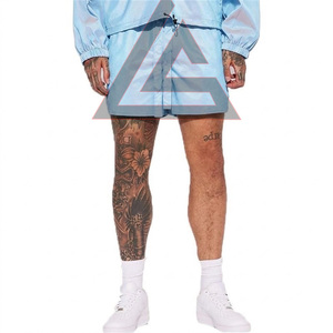 Ensemble short et sweat à capuche deux pièces 2026 pour homme – Nouvelle mode, survêtement zippé, coupe-vent léger color block - Product Image 4