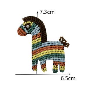 Llaveros de caballo multicolor hechos a mano vintage con diamantes de imitación para fiesta, dijes de letras del alfabeto multicolor brillantes para muñeca - Product Image 1