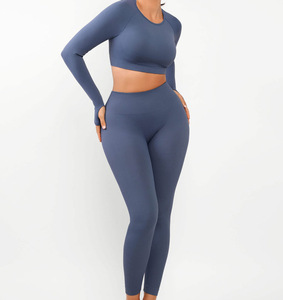 840 | Conjuntos de Yoga y Ejercicio de Cintura Alta con Logotipo Personalizado ybz para Mujer, Estilo Ajustado, Top y Leggings Deportivos - Product Image 2