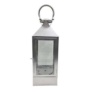 Farol grande de estilo galvanizado, de forma redonda, para iluminación decorativa en el suelo y sobre la mesa de casas y villas, hecho de metal. - Product Image 2