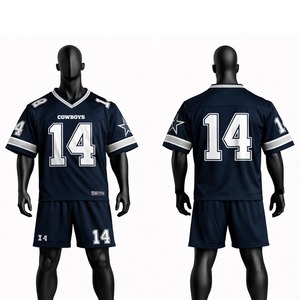Ensemble de maillot et short de football américain personnalisé, uniforme sportif respirant, vêtements d'équipe personnalisés pour les entraînements et les matchs - Product Image 4