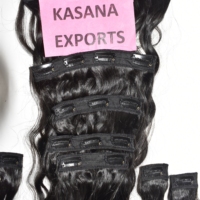Rambut Asli India Remy Warna Alami 100% Virgin Clip-in & Weave Mesin Double Weft Bebas Bahan Kimia