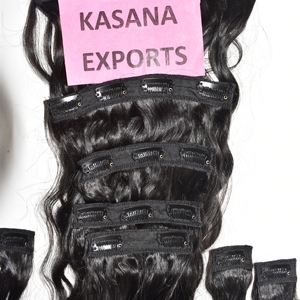 Extensions de cheveux naturels indiens Remy 100 % vierges à clipser et à tisser, double trame, sans produits chimiques - Product Image 6