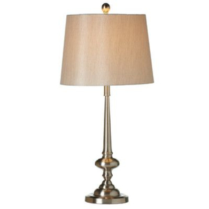 Lampe de table contemporaine en laiton avec abat-jour en tissu blanc, ampoule LED E26, commande par interrupteur, décoration de salon - Product Image 4