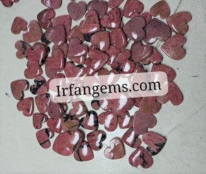 Lot en gros de cabochons en rhodonite rose en forme de cœur, vendus au poids, de différentes formes et tailles, utilisés pour la fabrication de bijoux, pierre rhodonite - Product Image 3