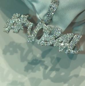 Colgante con Nombre Personalizado, Colgante de Diamante Virax, Colgante de Letra con Moissanita, Joyería Hip Hop Personalizada, Colgante con Palabra Personalizada - Product Image 2