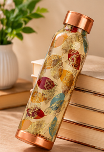 Botella de Agua de Cobre con Diseño de Hojas Bohemias, Portátil para Viajes - Product Image 2