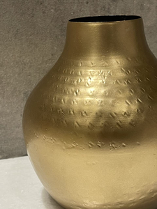 Vase à fleurs en métal doré de luxe, fait main, décoratif, rond, pour la maison, le salon, centre de table et décoration intérieure moderne - Product Image 2