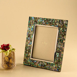 Handcraft mother of pearl inlay picture frame luxury shiny shell mosaic frames for family & wedding photos - Product Image 3