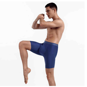 Ropa Interior Elástica de Color, Talla Grande, Calzoncillos Boxer de Fibra de Bambú Transpirables y Ligeros para Hombre, Estilo Americano, con Piernas Largas - Product Image 4